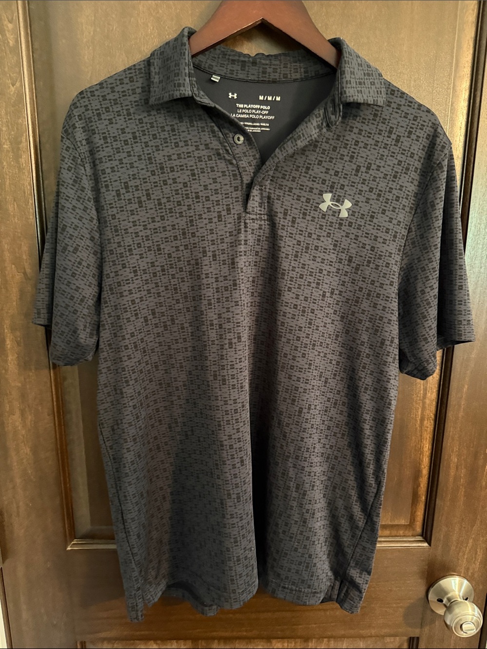 Under Armour Men’s Charcoal Gray Patterned Polo